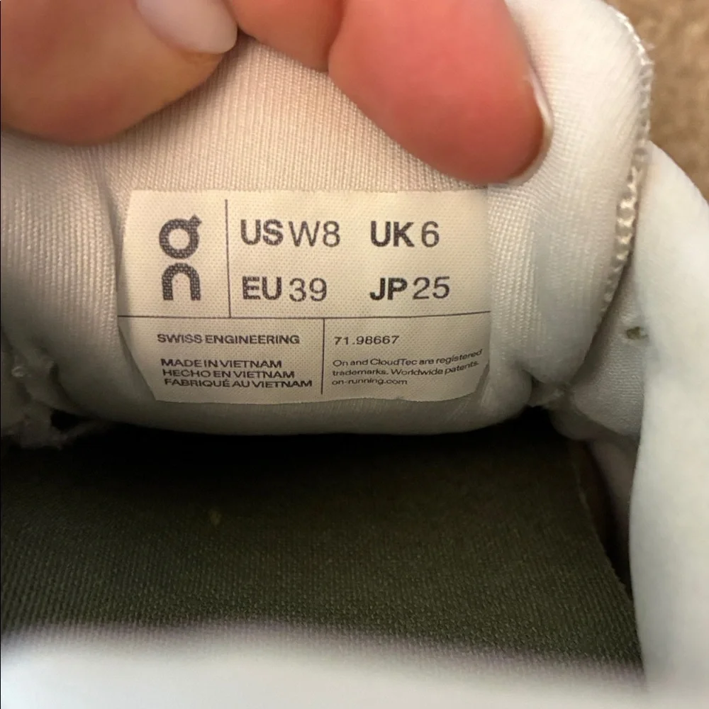 On Running Sneakers in White and Orange size 8